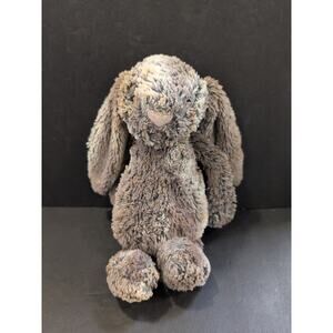 Jellycat Medium Woodland Bashful Bunny 12” Plush Stuffed Animal Brown Rabbit